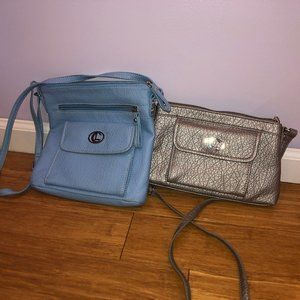 Blue and Gray Crossbody Bags Purses